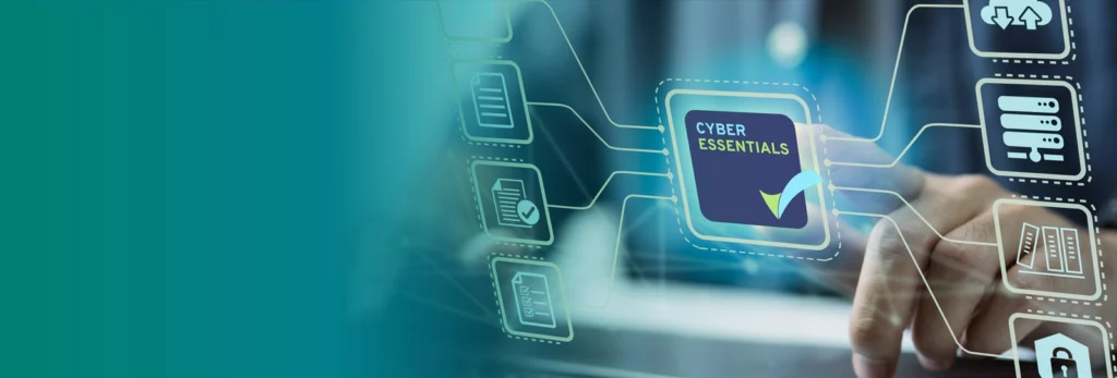 Teal digital graphic of a shield with checkmark on a screen