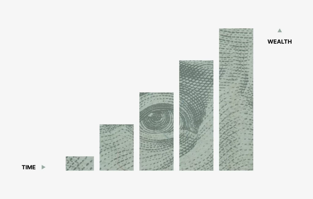 Ascending bar chart in muted green tones on a light background